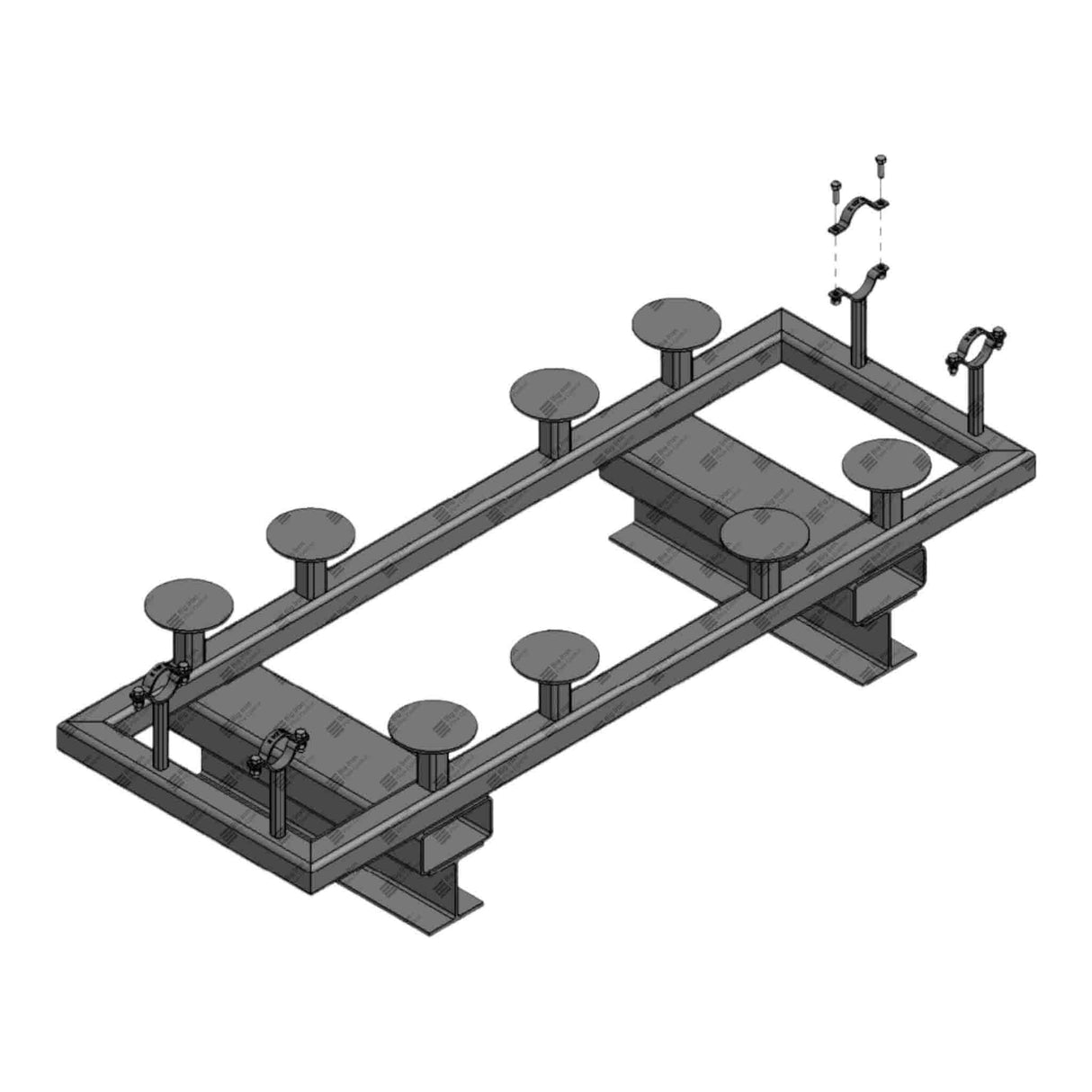 Skid, Manifold, Frame, 2" 1502, 9 Plug Valve, Single Stage