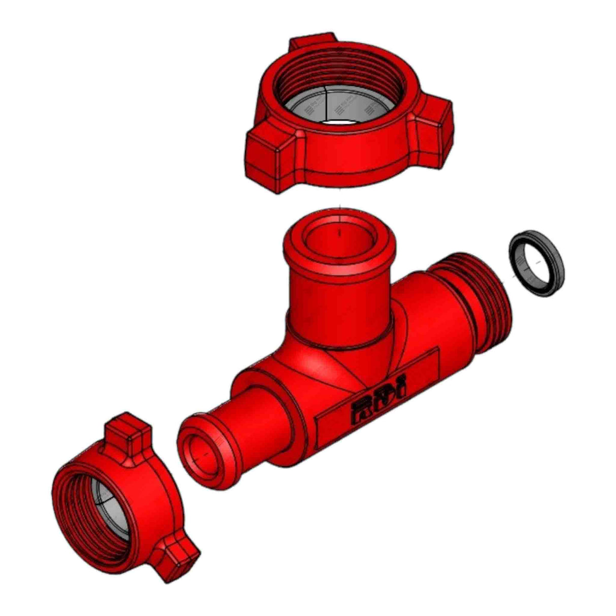 Tee, 2" 1502 MxF x 3" 1502 M, 15000 psi, STD Service